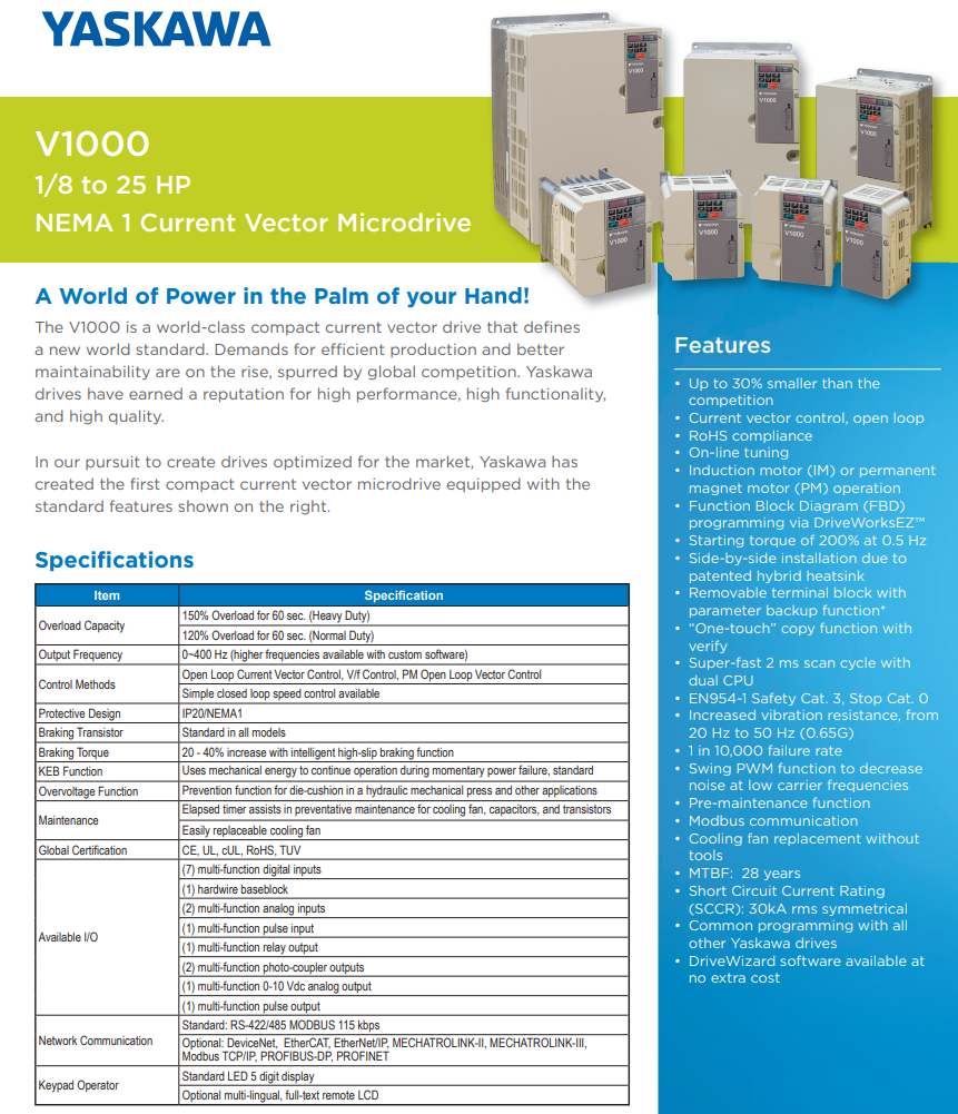 Inverter Yaskawa Type V1000